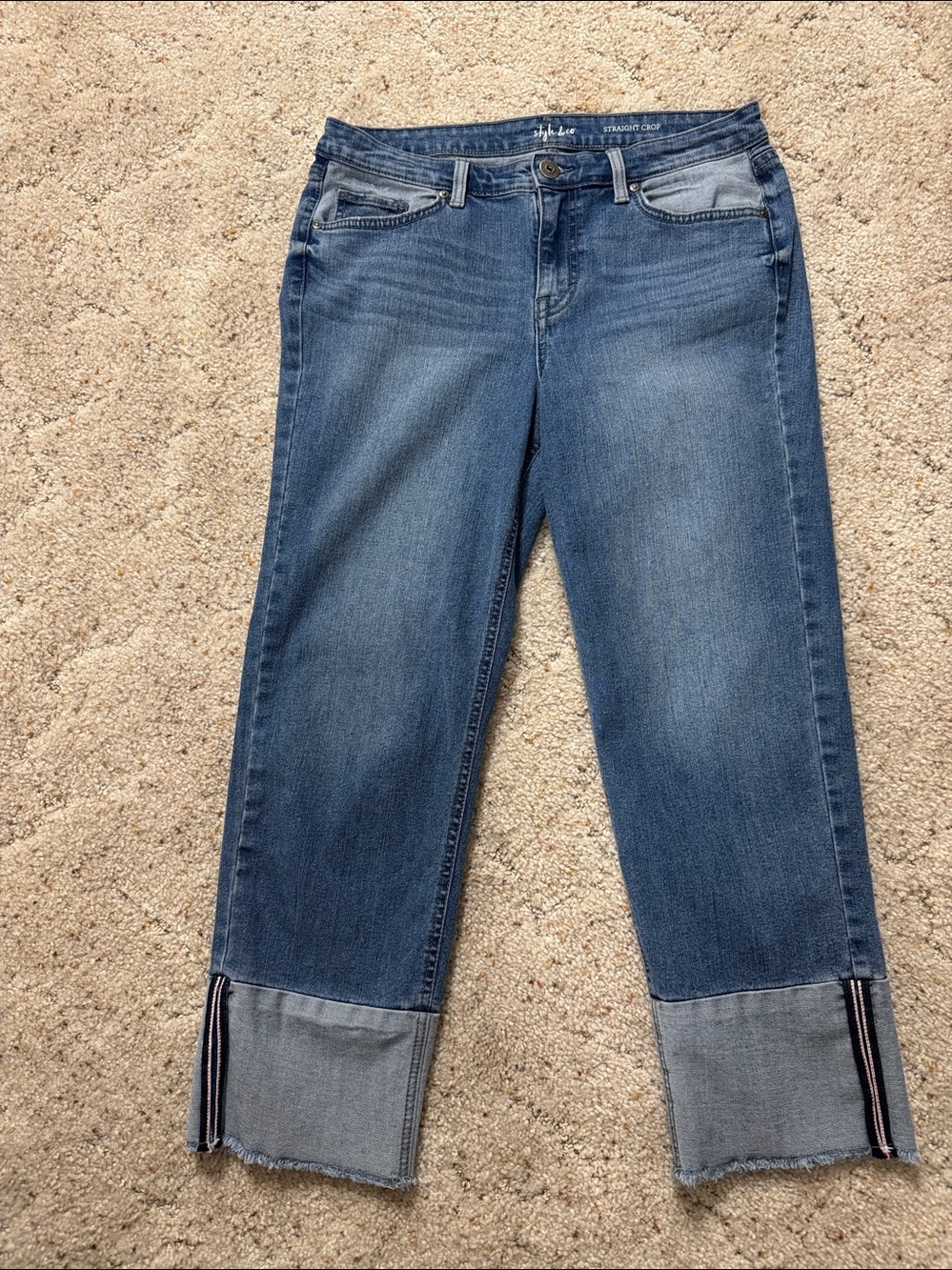 Style & Co. Straight Crop Jeans - Medium Blue Super Cute